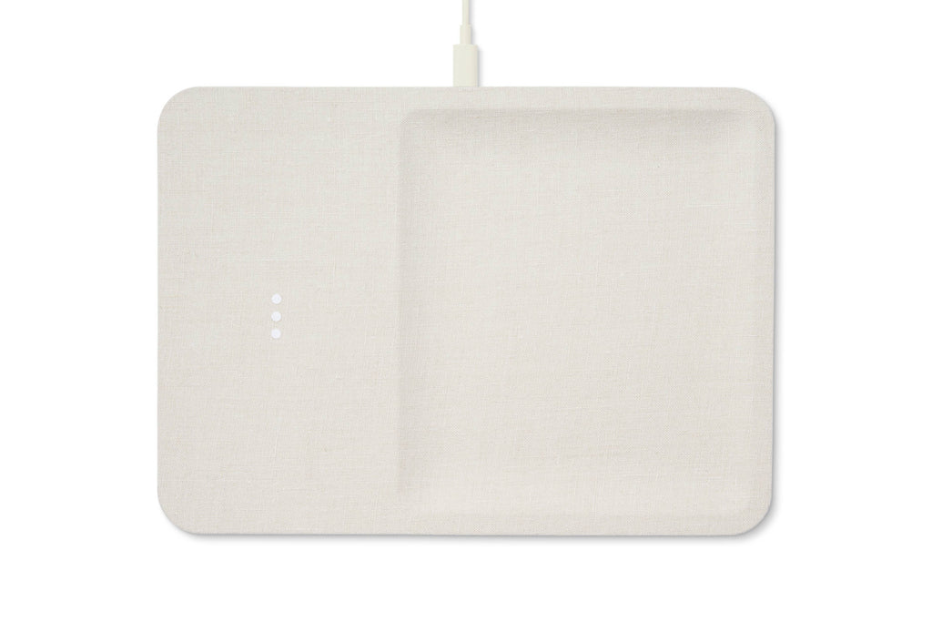 Courant - CATCH:3 - Essentials Linen Wireless Charger with Valet Tray