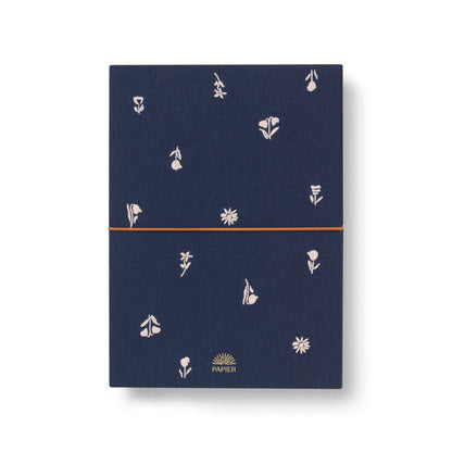 Papier - Fabric Lined Notebook, A5 Softcover - Twilight Blooms