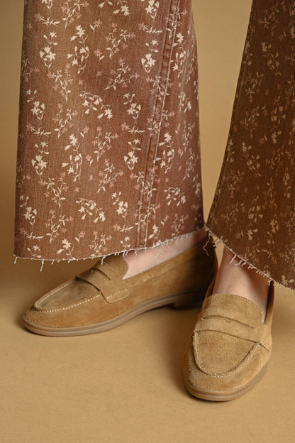 Tessa Floral Print Pants - Toasted Vanilla