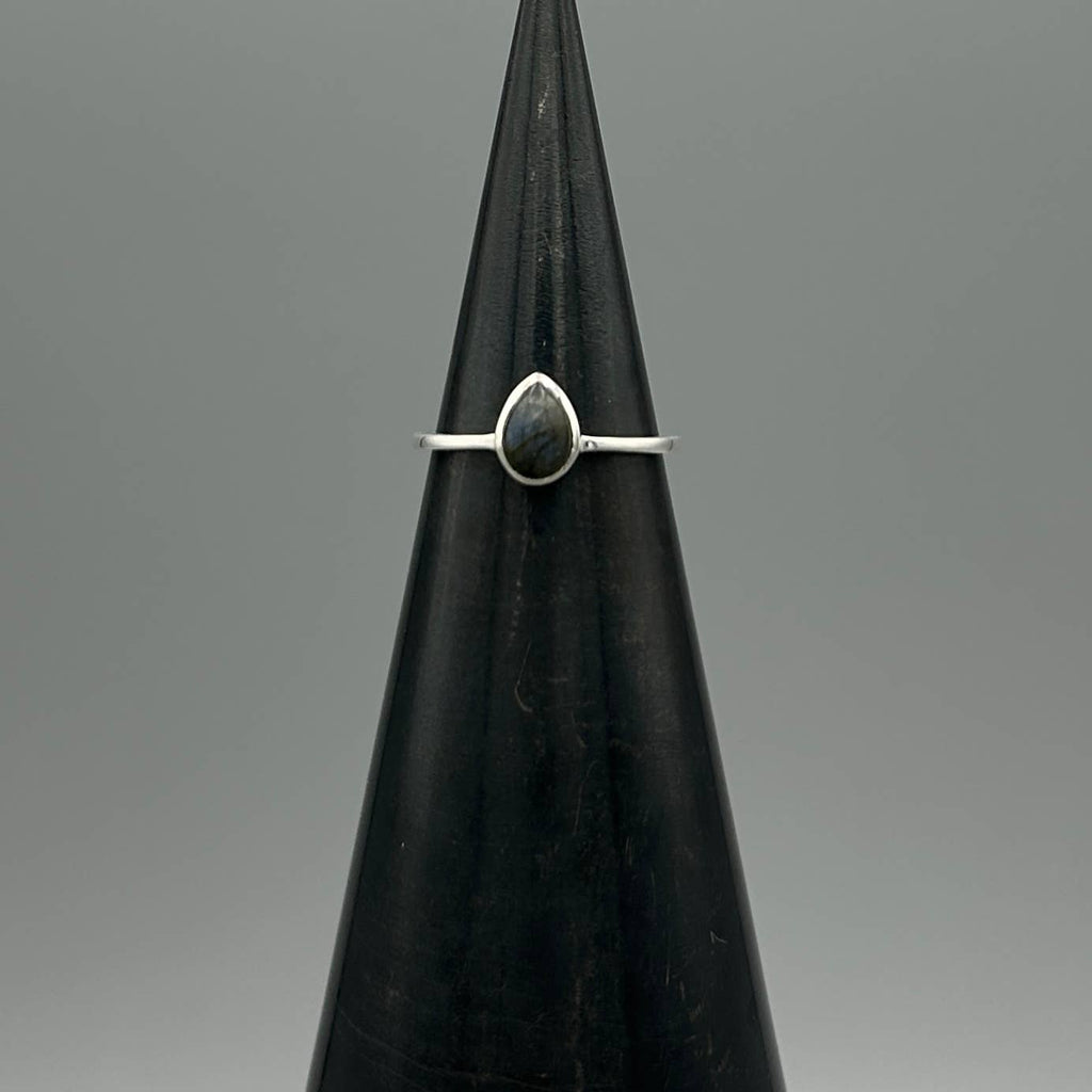Something Silver - Silver Teardrop Stone Ring