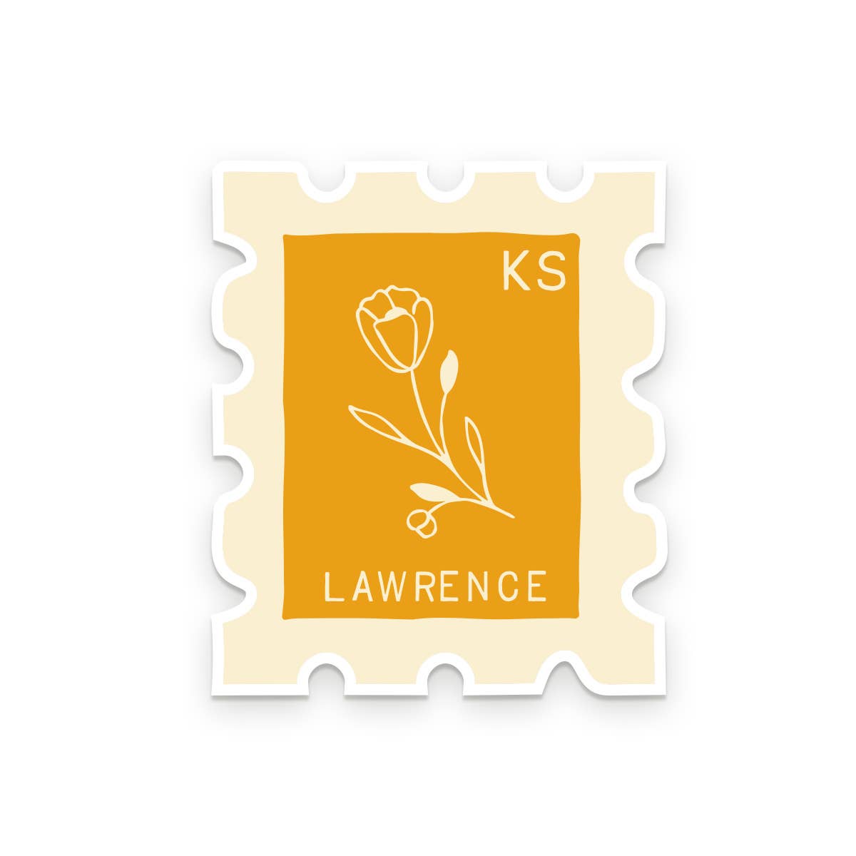 Ruff House Print Shop - Custom City Stamp Sticker - Atlantic, IA