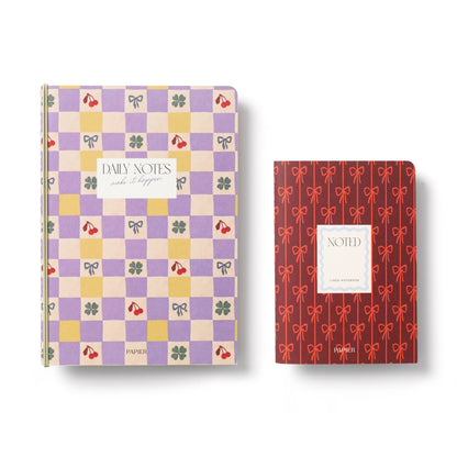 Papier - Checkerboard & Bows Softcover Notebook Set of 2