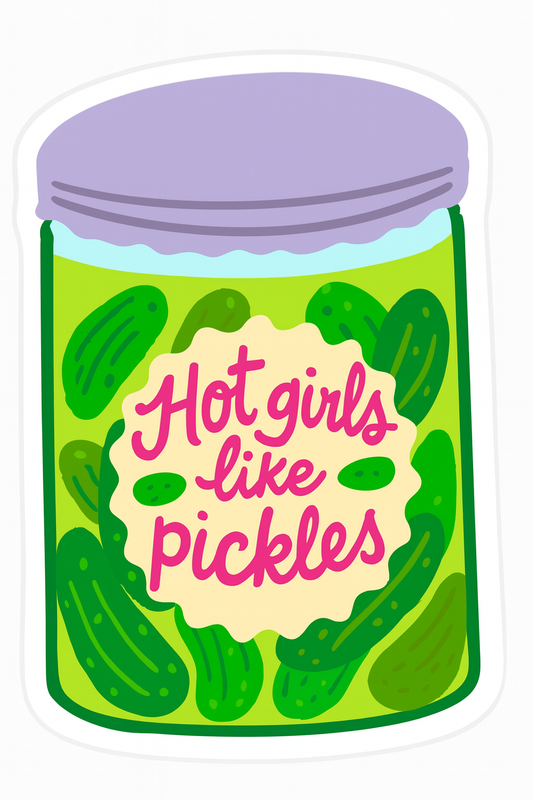 inviting affairs paperie - Hot Girls Like Pickles Funny Pickle Jar Sticker