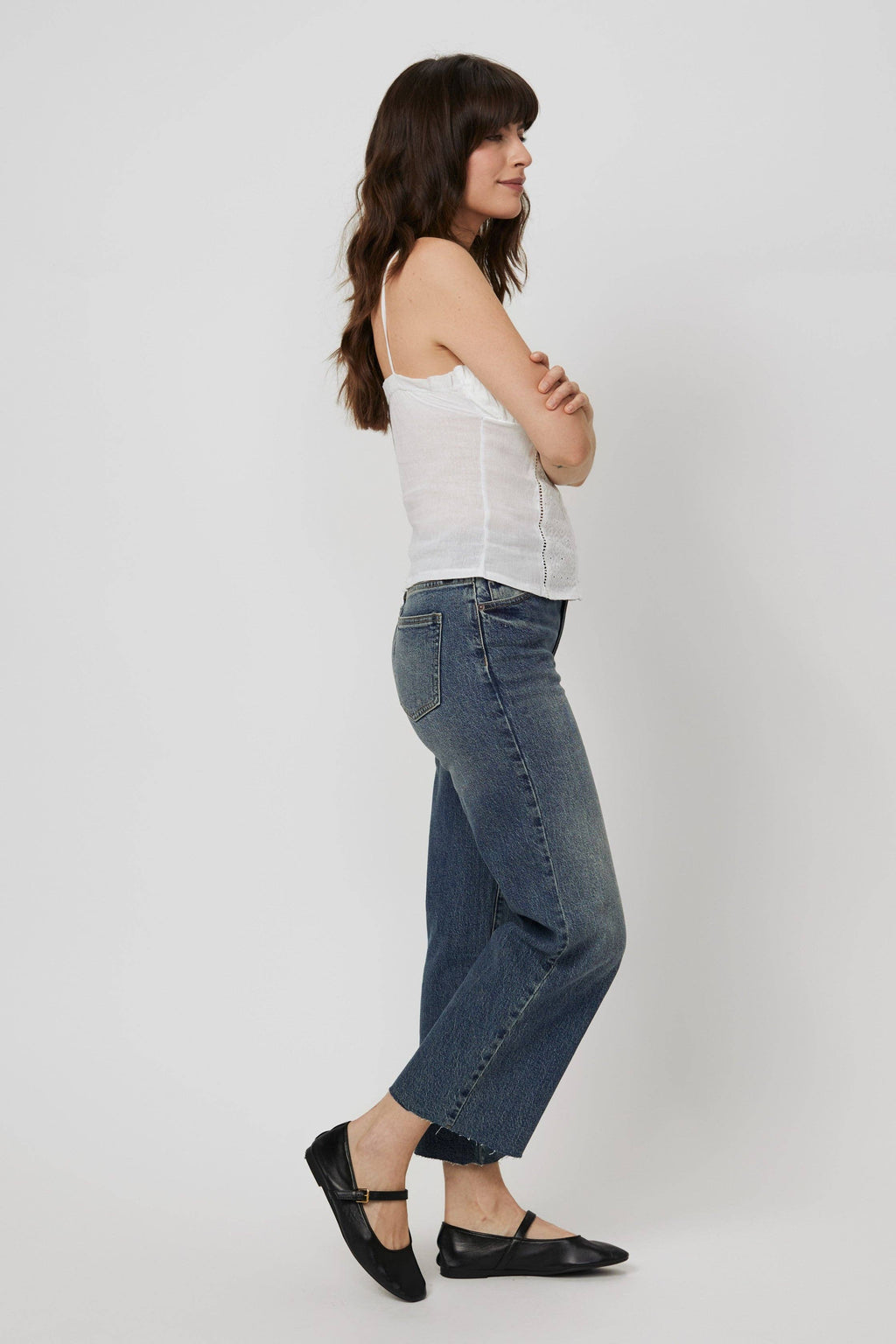 Oliver Logan - Aberdeen High Rise Wide Leg Crop Dark Tint Worn