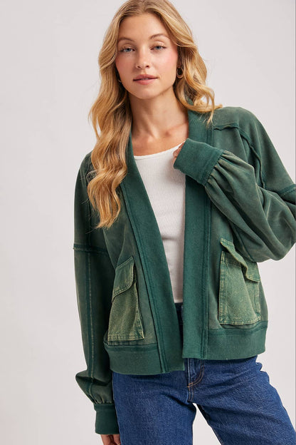 Luna Garment Washed Cardigan
