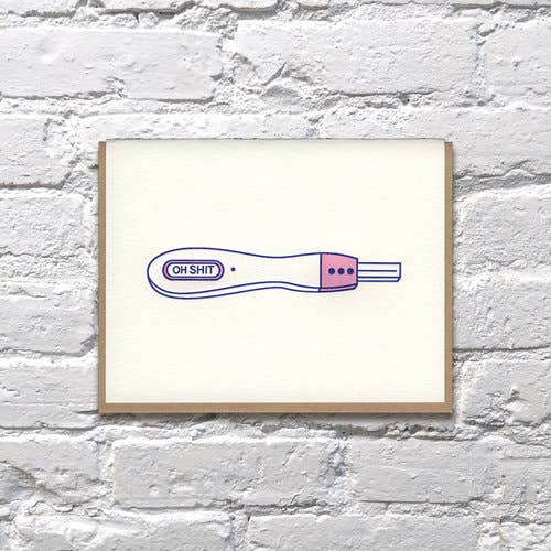 Bench Pressed - Oh Shit Pregnancy Test Baby Card