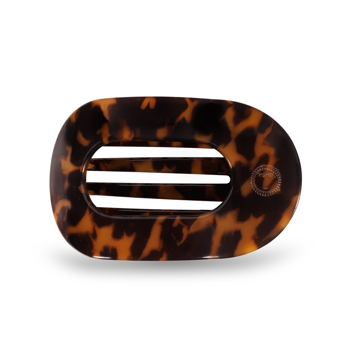 TELETIES - Tortoise Medium Flat Round Clip
