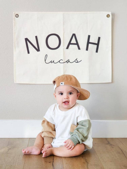 Little Joy Co. - Colorblock Baby Oversized Sweatshirt Romper - Neutral Sweats