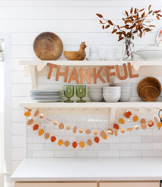 My Mind's Eye - Harvest/ Thanksgiving Wood Thankful Word Banner
