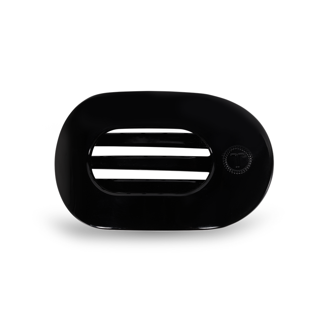 TELETIES - Jet Black Small Flat Round Clip