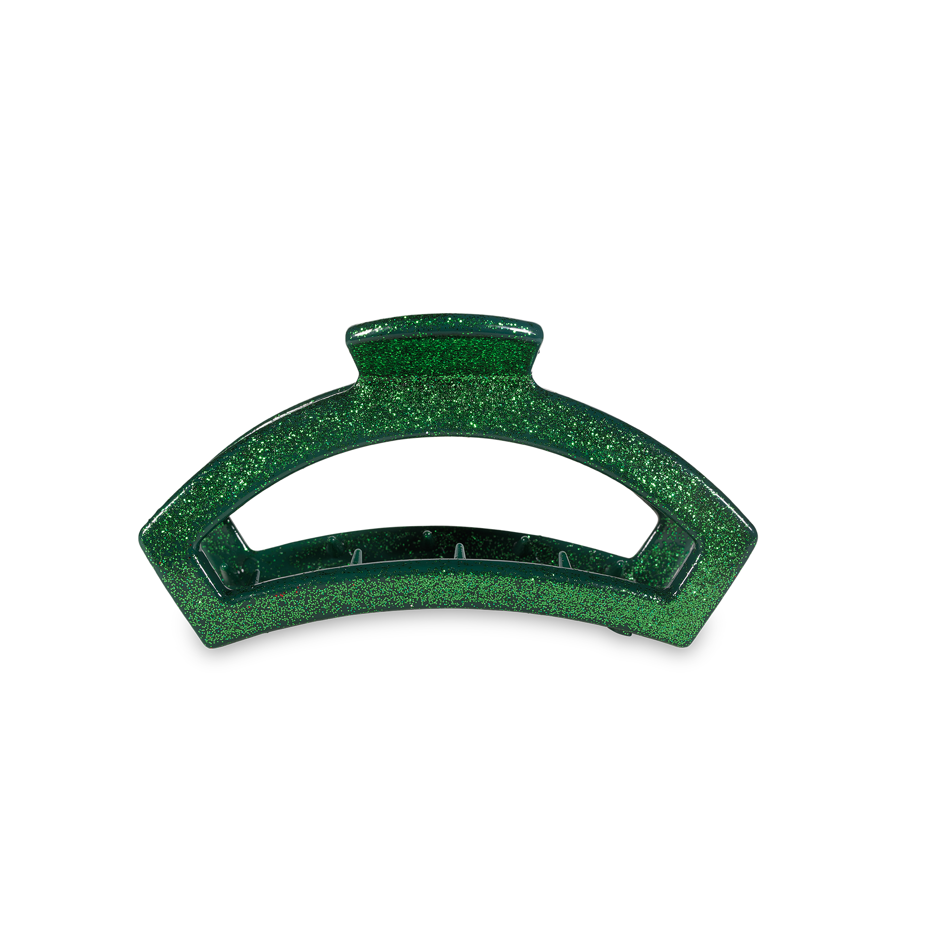 Open Green Glitter Tiny Hair Clip