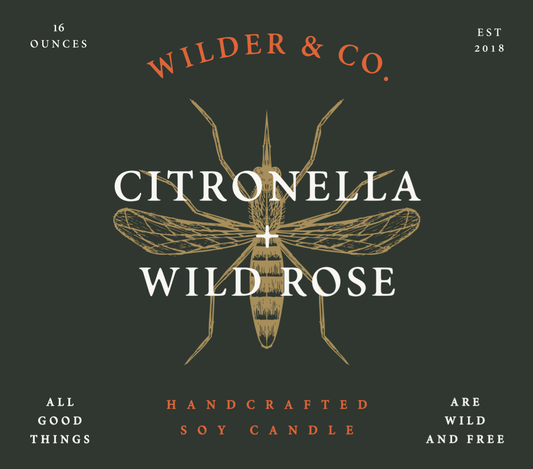 American Heritage Brands - Citronella + Wild Rose Outdoor Patio Candle