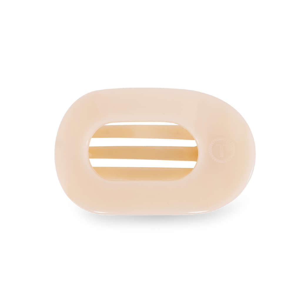 TELETIES - Almond Beige Small Flat Round Clip