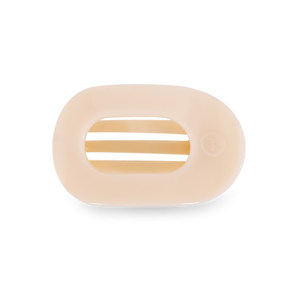 TELETIES - Almond Beige Small Flat Round Clip