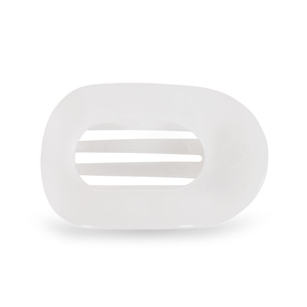TELETIES - Coconut White Medium Flat Round Clip